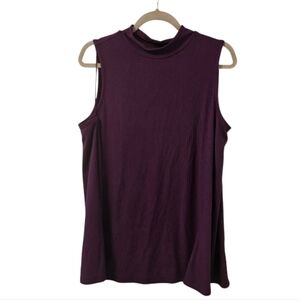 Purple Penningtons Women's Modern-Fit Sleeveless Mock-Neck T-Shirt